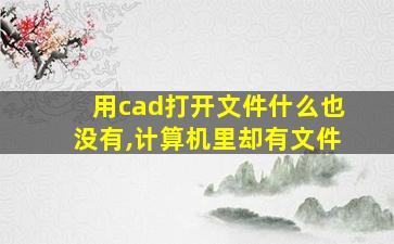 用cad打开文件什么也没有,计算机里却有文件