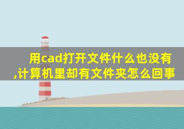 用cad打开文件什么也没有,计算机里却有文件夹怎么回事