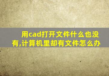 用cad打开文件什么也没有,计算机里却有文件怎么办