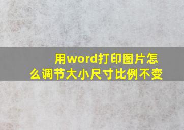 用word打印图片怎么调节大小尺寸比例不变