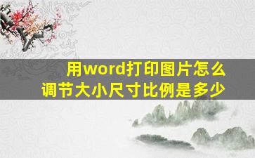 用word打印图片怎么调节大小尺寸比例是多少