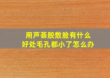 用芦荟胶敷脸有什么好处毛孔都小了怎么办