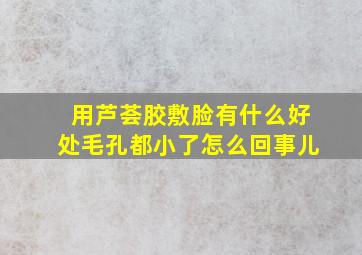 用芦荟胶敷脸有什么好处毛孔都小了怎么回事儿