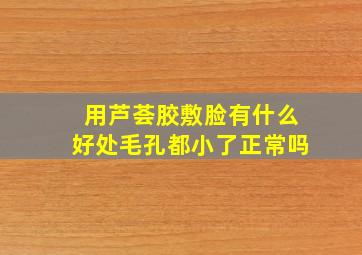 用芦荟胶敷脸有什么好处毛孔都小了正常吗