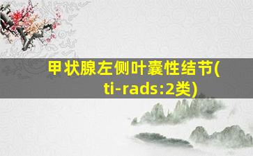 甲状腺左侧叶囊性结节(ti-rads:2类)