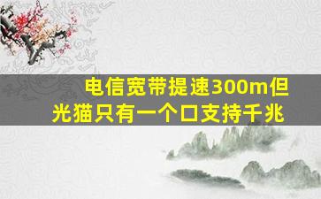 电信宽带提速300m但光猫只有一个口支持千兆