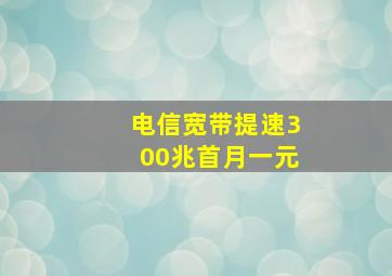 电信宽带提速300兆首月一元