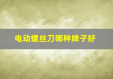 电动螺丝刀哪种牌子好