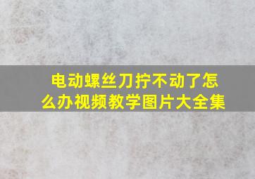 电动螺丝刀拧不动了怎么办视频教学图片大全集