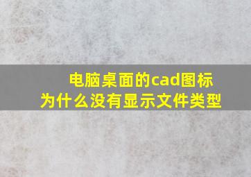 电脑桌面的cad图标为什么没有显示文件类型