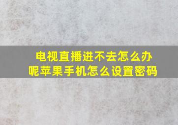 电视直播进不去怎么办呢苹果手机怎么设置密码