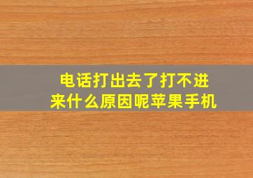 电话打出去了打不进来什么原因呢苹果手机