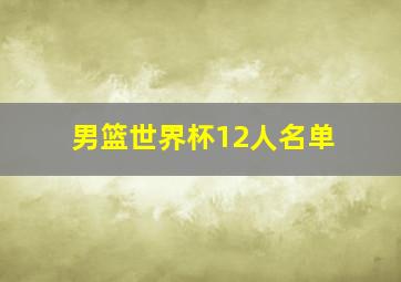 男篮世界杯12人名单