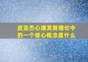 皮亚杰心理发展理论中的一个核心概念是什么