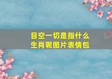 目空一切是指什么生肖呢图片表情包