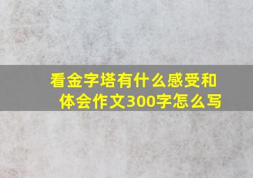 看金字塔有什么感受和体会作文300字怎么写