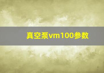 真空泵vm100参数