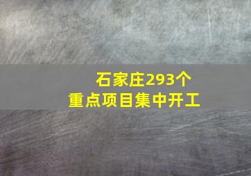 石家庄293个重点项目集中开工