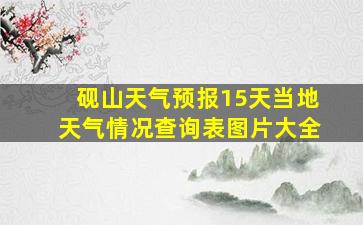 砚山天气预报15天当地天气情况查询表图片大全