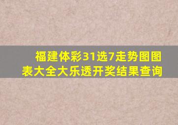 福建体彩31选7走势图图表大全大乐透开奖结果查询