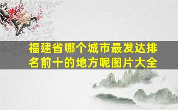 福建省哪个城市最发达排名前十的地方呢图片大全