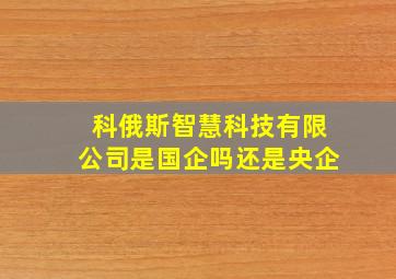 科俄斯智慧科技有限公司是国企吗还是央企