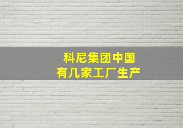 科尼集团中国有几家工厂生产