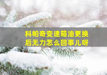 科帕奇变速箱油更换后无力怎么回事儿呀