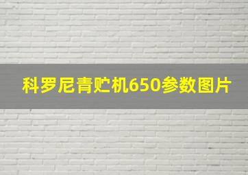 科罗尼青贮机650参数图片