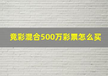 竞彩混合500万彩票怎么买