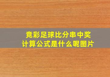 竞彩足球比分串中奖计算公式是什么呢图片