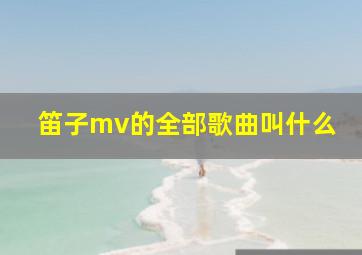 笛子mv的全部歌曲叫什么