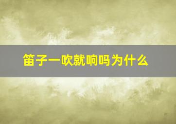 笛子一吹就响吗为什么