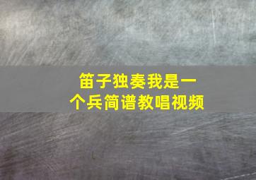 笛子独奏我是一个兵简谱教唱视频