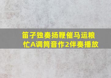 笛孑独奏扬鞭催马运粮忙A调筒音作2伴奏播放