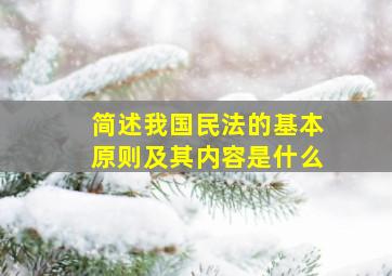 简述我国民法的基本原则及其内容是什么