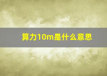 算力10m是什么意思