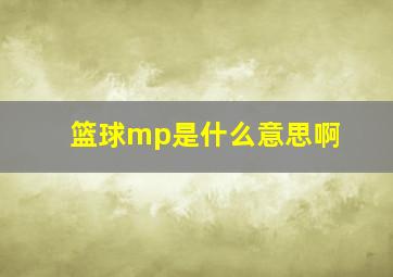 篮球mp是什么意思啊