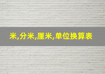 米,分米,厘米,单位换算表