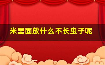 米里面放什么不长虫子呢