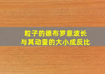 粒子的德布罗意波长与其动量的大小成反比