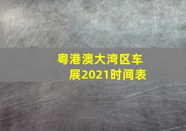 粤港澳大湾区车展2021时间表