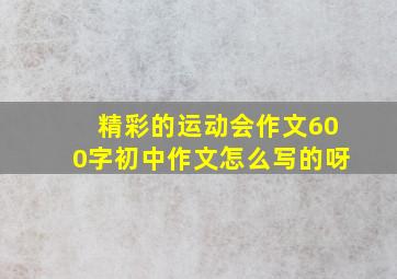 精彩的运动会作文600字初中作文怎么写的呀