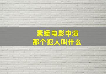 素媛电影中演那个犯人叫什么