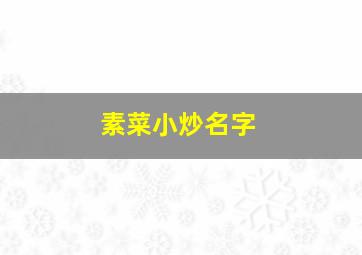 素菜小炒名字