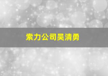 索力公司吴清勇