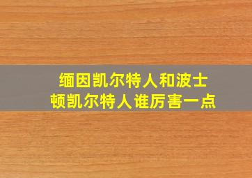 缅因凯尔特人和波士顿凯尔特人谁厉害一点