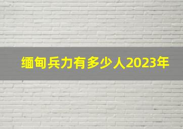 缅甸兵力有多少人2023年