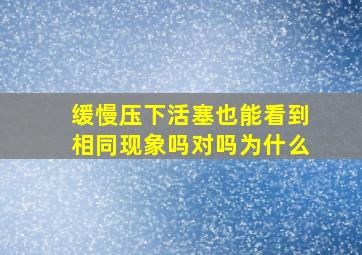 缓慢压下活塞也能看到相同现象吗对吗为什么