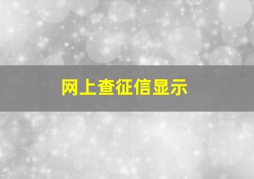 网上查征信显示